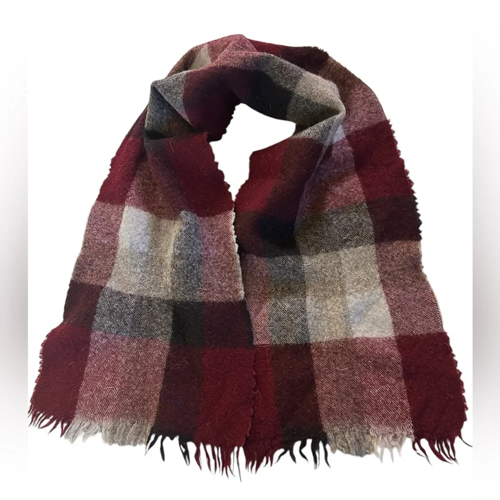 NEW Women’s Warm Scarf, fringe, rich colors of Burgundy, Black , & Grey